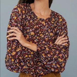 ANTHROPOLOGIE/PAULINE BALLOON-SLEEVED BLOUSE
